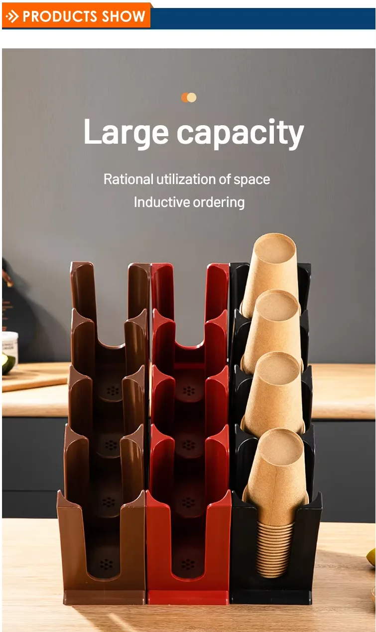Tilt 4-Compartment Cup Holder Plastic Material