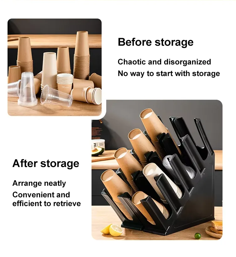 Tilt 4-Compartment Cup Holder Plastic Material