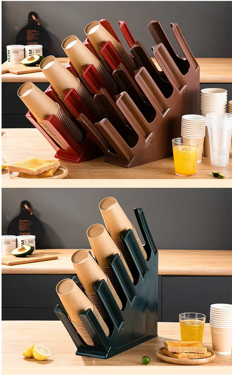 Tilt 4-Compartment Cup Holder Plastic Material