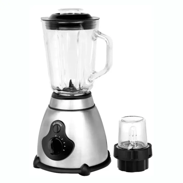 Stainless Steel Household Blender With Glass Jar and Grinder